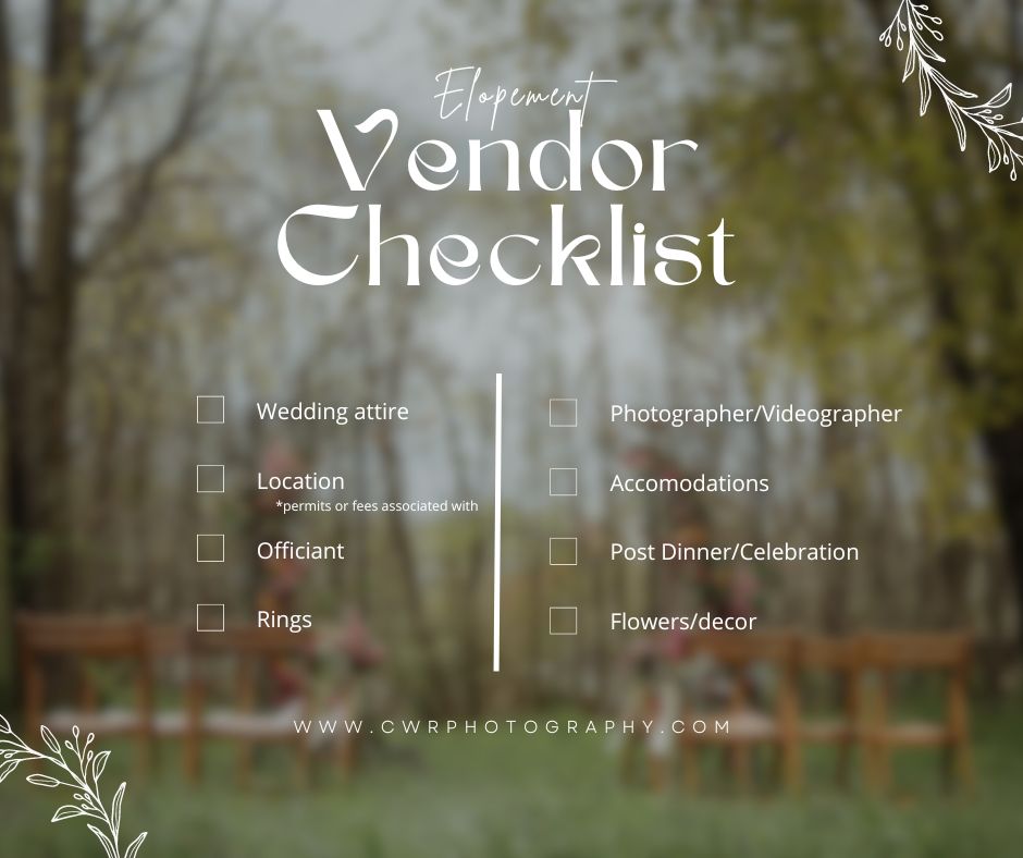 elopement vendor checklist graphic