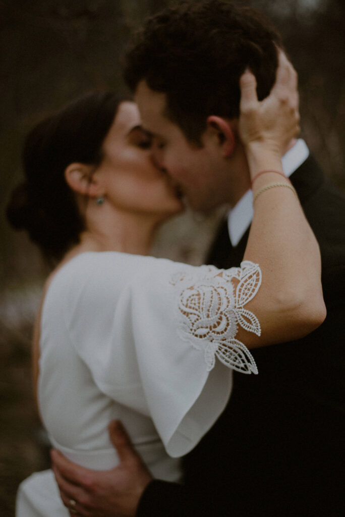 Bride Groom Intimate Kiss Artistic Photo