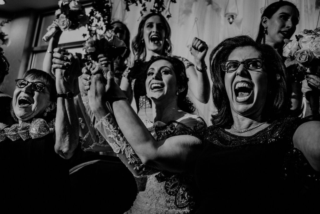 Women Cheering During Bedeken Jewish Wedding Tradition